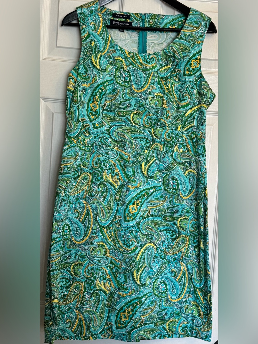 Jones New York Green Paisley Sheath Dress